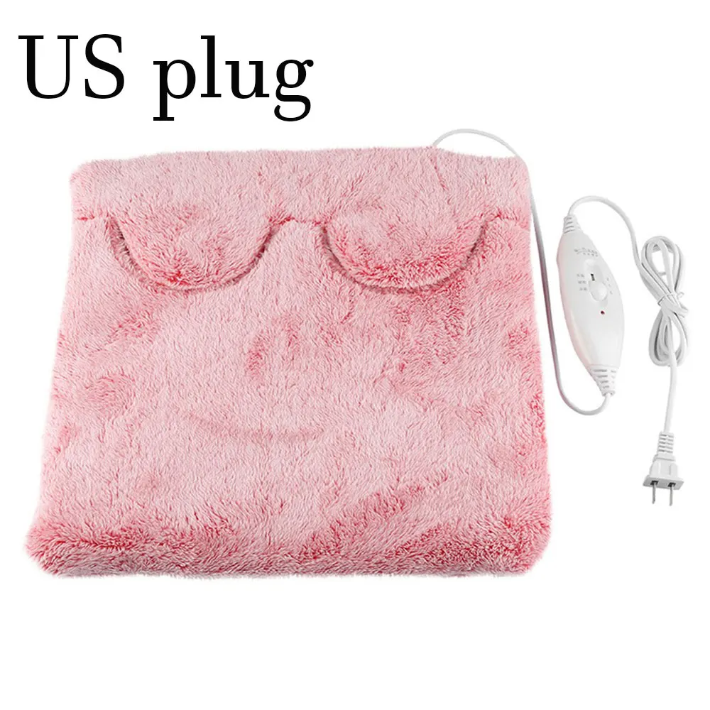 US plug Теплые тапочки с электрогрелкой для ног; теплые зимние тапочки на подушке; Теплая обувь; зимнее электроодеяло - Цвет: US plug