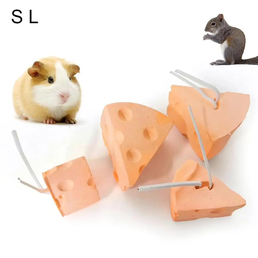 

Pet Rabbit Hamster Cheese Shape Teeth Grinding Mineral Molar Stone Toy