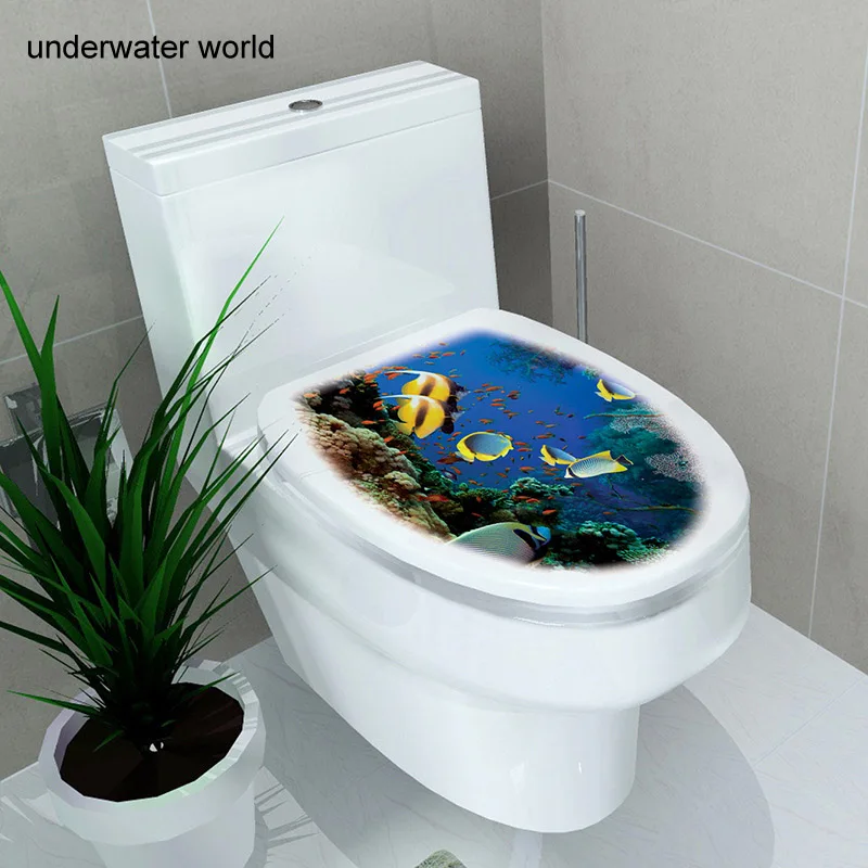 underwater world Стикер крышка унитаза подставка для унитаза табурет крышка унитаза стикер WC украшение дома водонепроницаемые аксессуары для ванной комнаты - Цвет: underwater world