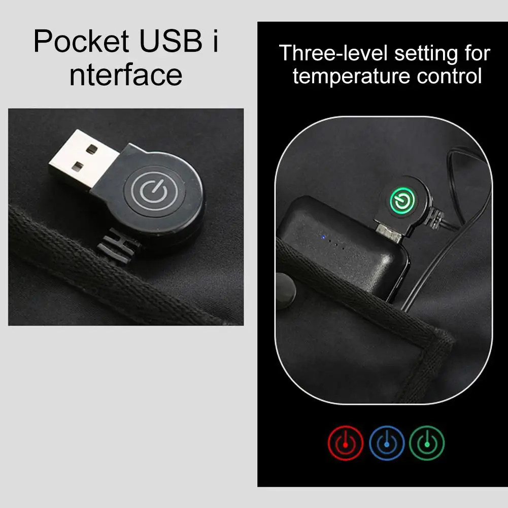 Жилет с электроподогревом и USB теплая куртка зимняя одежда подогревом мужской