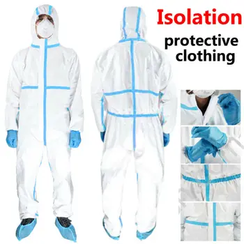 

Hot Sale Safety Clothing Disposable Protective Suit Hooded Coverall Painting Spraying