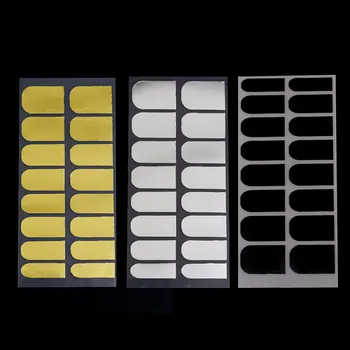 Günstig Neue 3 Blatt Nagel Salon Make-up Studio Oder Zu Hause Nagel Aufkleber Folie Decor 3 Farben Metall Maniküre Schwarz Gold Silber