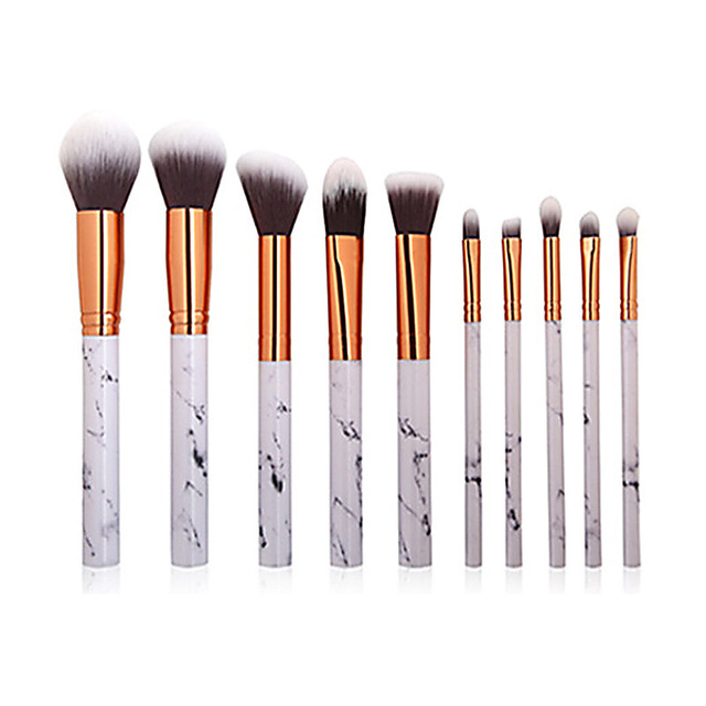 Makeup 10Pcs Set Eye Marble Shadow Powder Foundation Eyebrow Portable Beginners Set of Makeup Brushes Beauty Tools