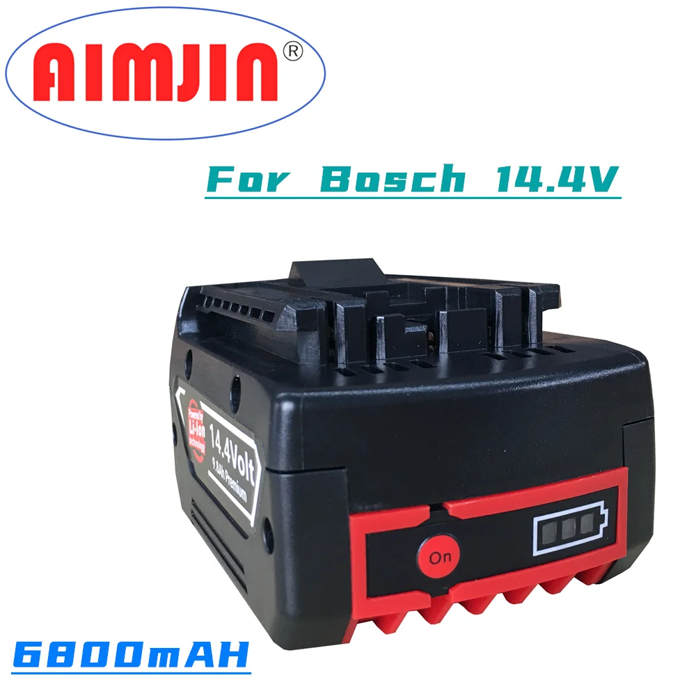 

Newest 14.4V BAT614 6800mAh Replace 18650 Li-ion Battery Pack for Bosch Electric Drill Screwdriver BAT607,BAT614G 40M+Charger