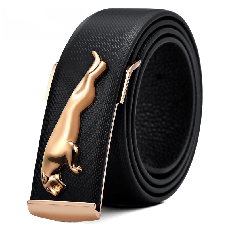 

2019 Popular Designer Men's Golden Leopard Buckle Belt Men's High-grade Leather Belt High-grade Jeans Belt Quality Assurance
