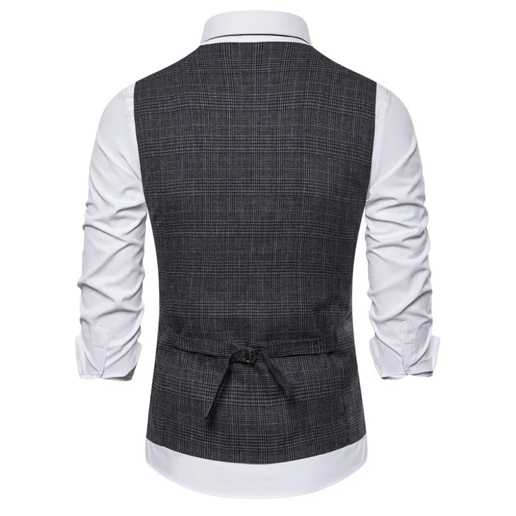 Mens Vest In Stock Spring and Autumn Fashion casual V-neck British Style Suit Vests Three Color