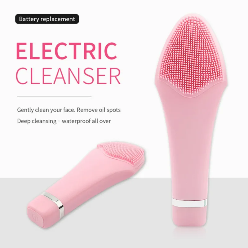 

Battery Charge Facial Cleansing Brush Cleaning Pores Waterproof Sonic Vibration Facial Cleaner