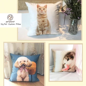 

Cute Pet Pillow Custom DIY Kitty Dog Animal Pattern To Map Custom Photo Pillow