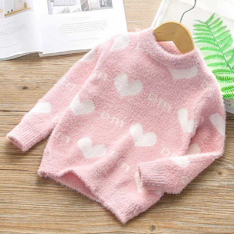 

Men And Women Children Mink Autumn And Winter Children rong mao yi Pullover 2019 Spring Baby Thick Western Style Dotted Outer We