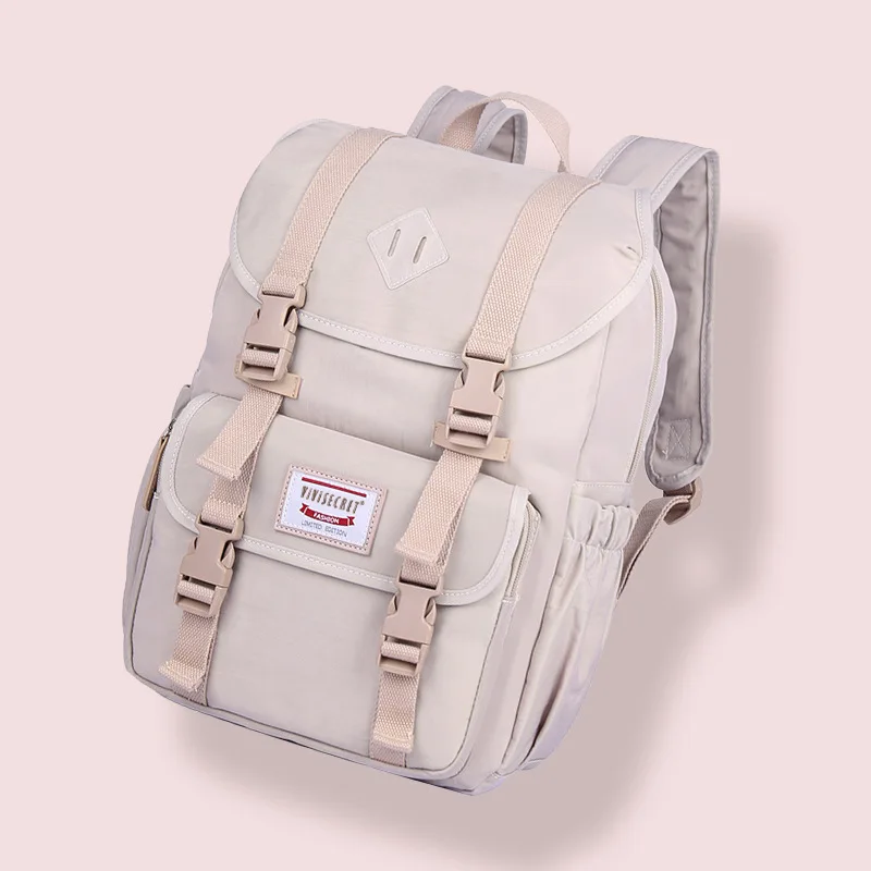 beige Новые школьные сумки для девочек, рюкзак для студентов, Детская сумка, водонепроницаемые холщовые рюкзаки для ноутбука, дорожная сумка Mochila - Цвет: beige