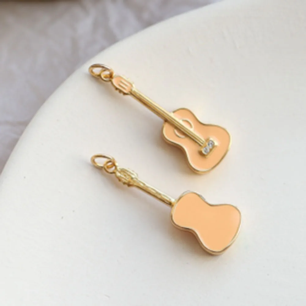 925 Серебро Золото Эмаль stradivarius ожерелье для женщин музыкальный инструмент подвесной Huqin Гитары пианино Скрипки барабан арфа лютня