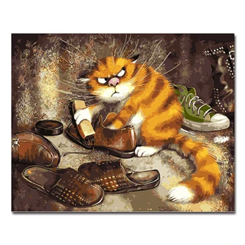 

Cat Animals DIY Painting By Numbers Draw On Canvas Art Pictures Coloring By Number Hand Painted Oil Paintings Modern Home Decor