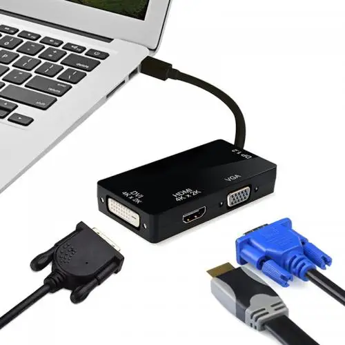 DP 1,2 V to VGA, HDMI, DVI HDMI 4K адаптер 3-в-1 многофункциональным преобразователем для компьютера ПК проектор SP99