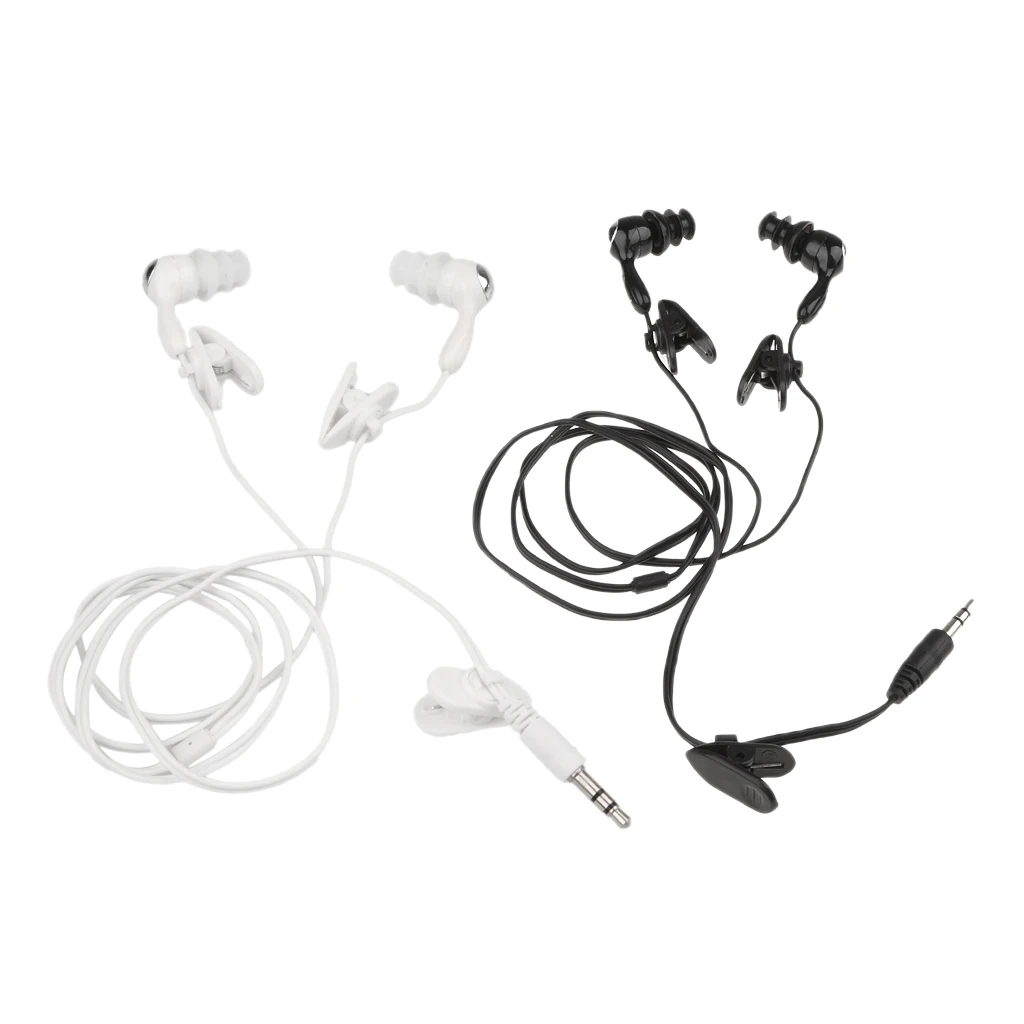 2pcs Waterproof 3.5mm Audio Wired Three Layers In Ear Underwater Earpiece Earphone for Indoor Outdoor Swimming Earplug