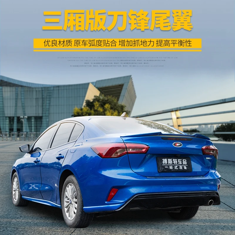 

For Ford Focus Spoiler 2019+ Fox High Quality ABS Material Car Rear Aft Primer Color Rear Spoiler M4 Style