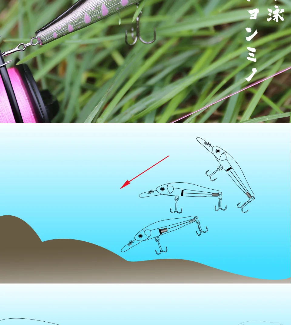 TSURINOYA suspension Приманка Minnow костюм DW49 65 мм 5,5 г 5 шт./3 шт. глубина 1 м магнит Центробежная плавающая наживка приманка