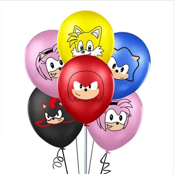 

Sonic The Hedgehog Anniversary Birthday Party Decoration Supplies 12-inch Rubber Balloons Packaged Combination 10pcs