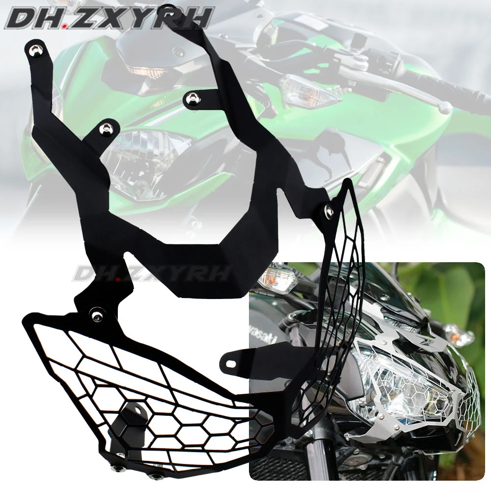 fit for Kawasaki Z900 2017 2018 2019 Motorcycle Accessories Headlight Head Lamp Light Grille Guard Cover Protector | Автомобили и