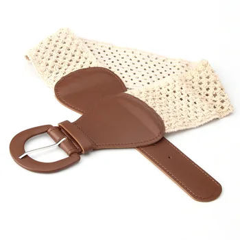

Women's Elastic Band Braided Waist Belt Dress Knitted Waist Decorative Belt