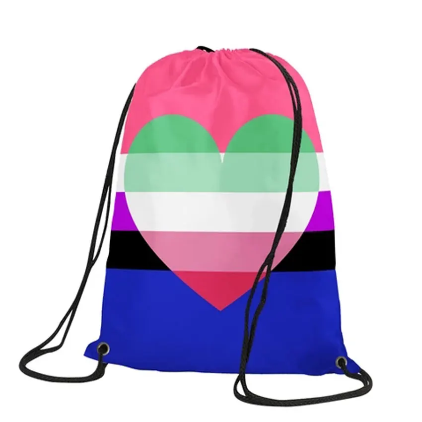Genderfluid Abrosexual Drawstring рюкзак высокое качество сумка логотип 30x45 см, спортивные