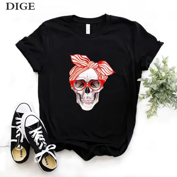 

Fashion bandana skull Print Women tshirt Cotton 2020 New Casual Funny t shirt Gift 90s Lady Yong Girl Drop Ship B0623