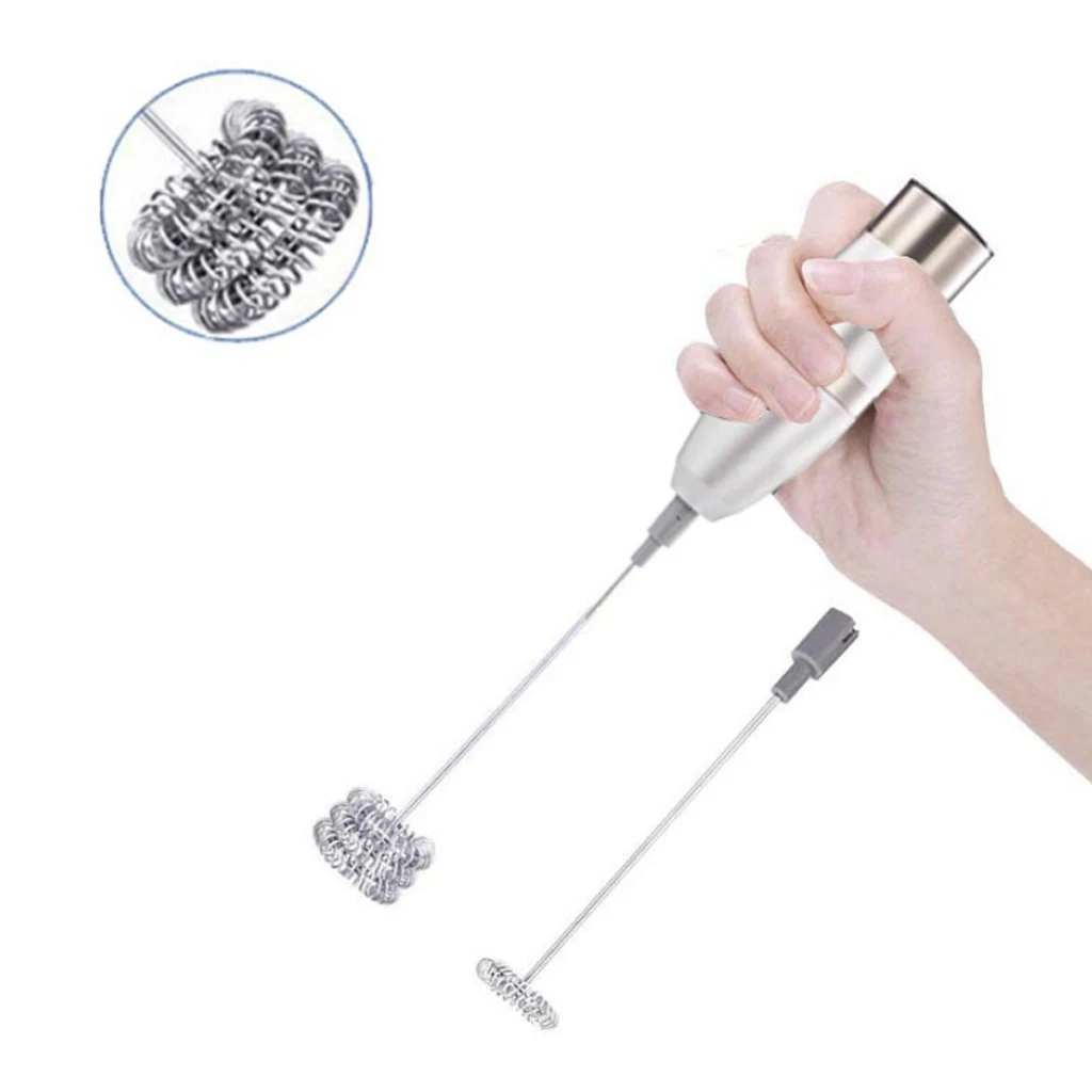 Milk Frother Handheld Electric Milk Frother Milk Single three Spring Whisk Head