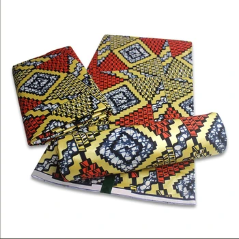 

Golden Wax Ankara African Printed Wax Fabric Block Wax Print Fabrics With Gold Line Layer Surface For African Wedding Dresses