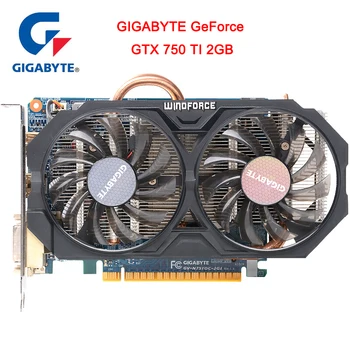 

GIGABYTE GeForce gtx 750 ti WINDFORCE graphics card with NVIDIA GPU 2 GB GDDR5 128 bits memory video card for PC used cards