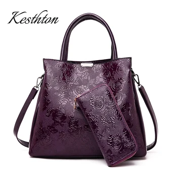 

Ladies Messenger Bags Pu Leather Soft Woman Handbags Female Shoulder Bags 2 Set Luxury Purses And Handbags