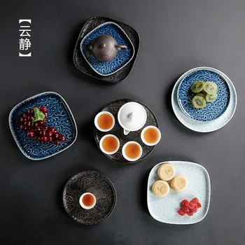 

Tea set, teapot and pot, dry bubble tray, bread tray, Chinese fruit tray, refreshment tray, ceramic size tray, Chinese fruit tra