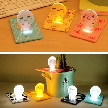 

1pcs Mini Foldable LED Card Night Light Cartoon Mood Lamp Battery Operated Drop Shipping 11 Pattern 11 Colors