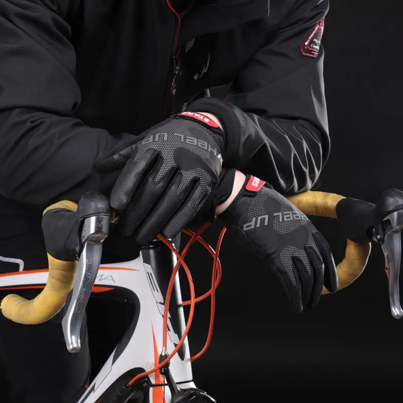 Bike Riding Gloves Shock Absorption Slippery Outdoor Sports Full Finger Touch Glove Winter Bicycle Ski Warm Gloves