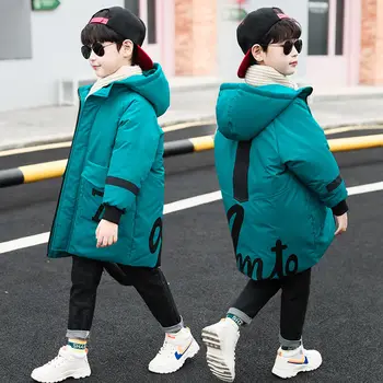 

Children Clothing Boys Cotton Padded Thick Long Children Down Jacket Winter Jacket 2020 New Fashion Style Tide Clothing 12 Years