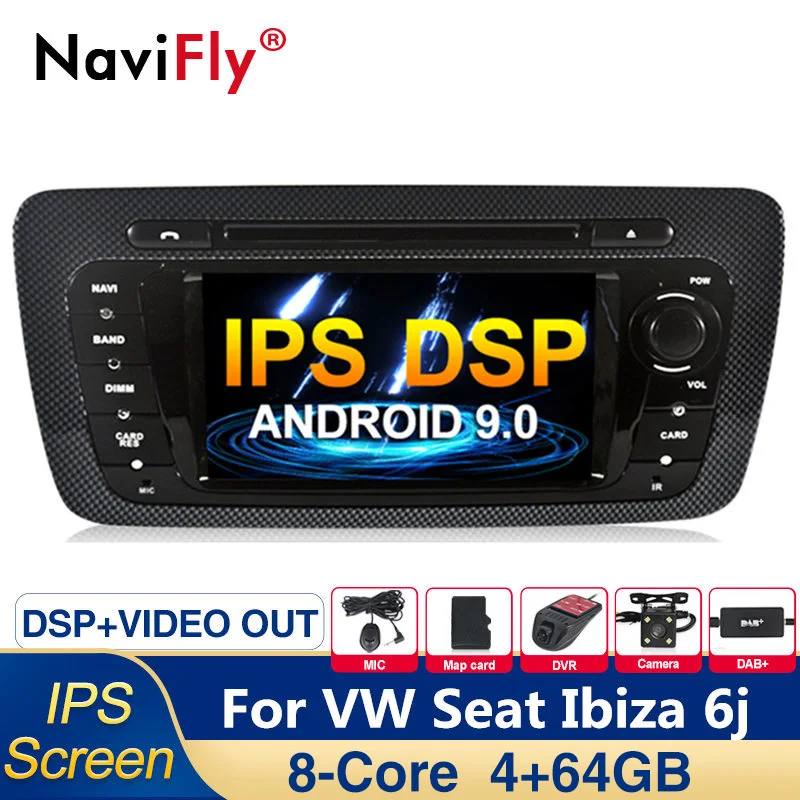 8 ядро ips DSP Android 9,0 Автомобильный мультимедийный dvd плеер радио для Seat Ibiza 6j 2009 2010 2012 2013 с can-bus поддержкой USB, SD карт памяти, WI-FI RDS gps Ibiza