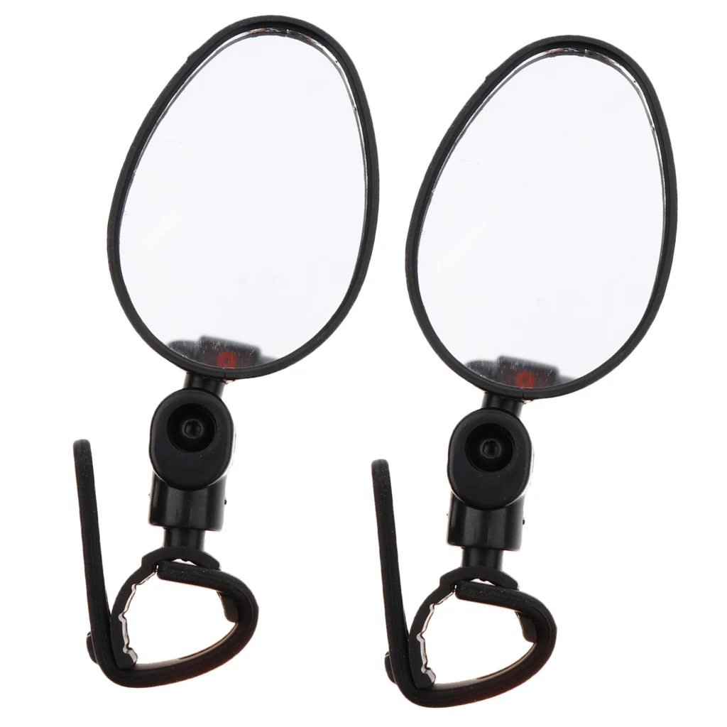 2Pc Universal 360 Rotation Bike Bicycle Handlebar Wide Angle Rearview Mirror