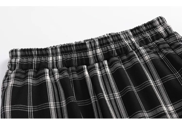 HOUZHOU Harajuku Plaid Pants Women High 