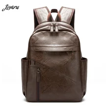 Jiyaru новые мужские рюкзаки из искусственной кожи Школьные сумки большие деловые рюкзаки повседневные мужские рюкзаки сумки для ноутбука на осень и зиму