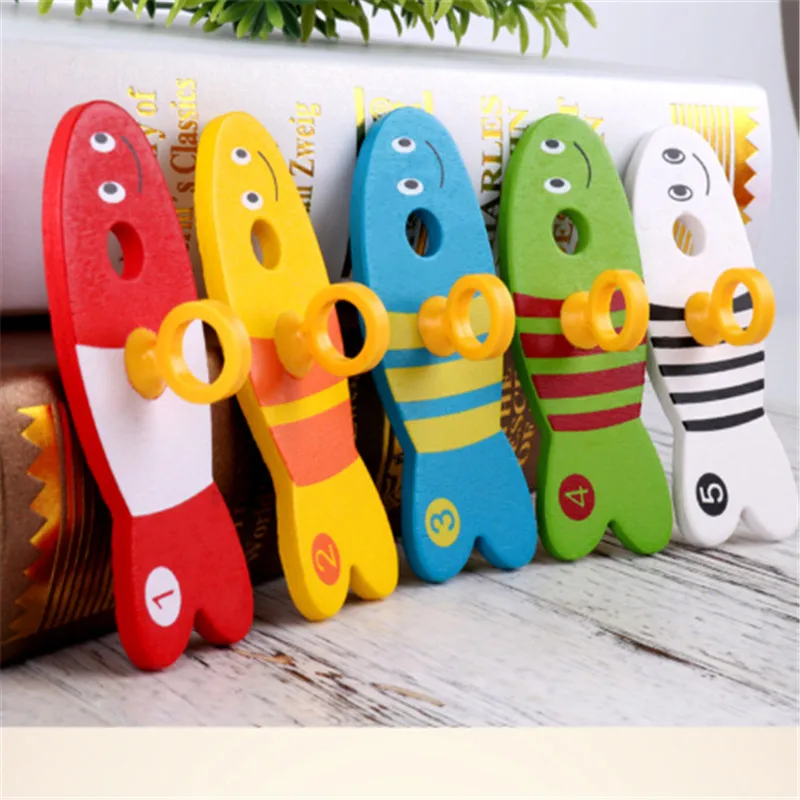 8pcs Holz Montessori Spielzeug Color fishing Digital column Baby children toys 