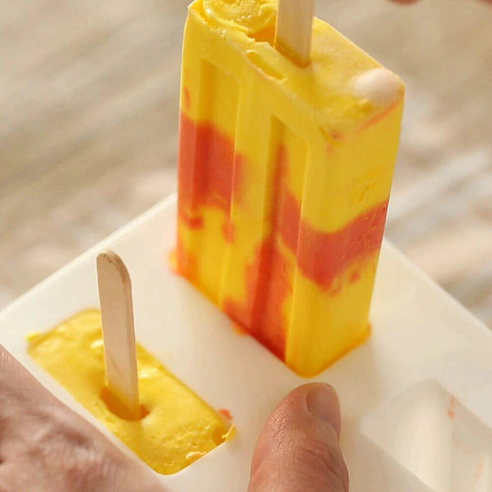 10 ячеек DIY Мороженое силиконовые формы для Фруктового мороженого на палочке формы с палочками толстый материал кухня мороженое инструменты для приготовления пищи