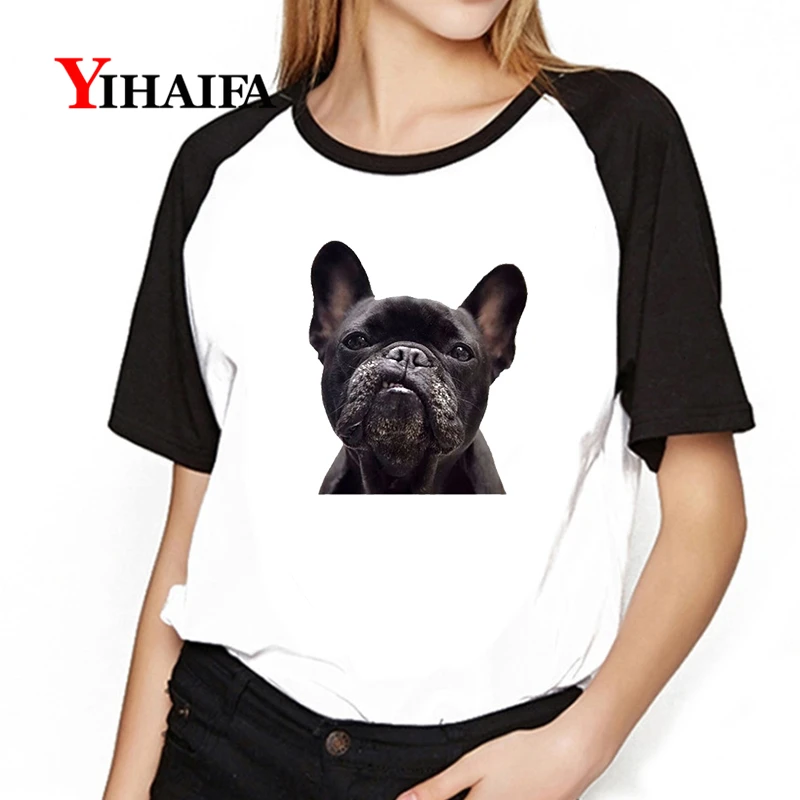 

Women T Shirts 3D Female Tee Black Dog Printed Short Sleeve Tops Girls White Casual Funny Summer T-Shirt