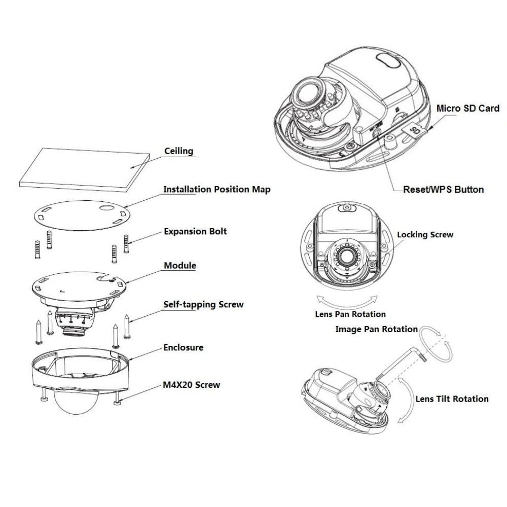 Dahua IP камера 4MP IPC-HDBW4431F-AS IR 20 м с POE facdetection SD карта для домашней безопасности