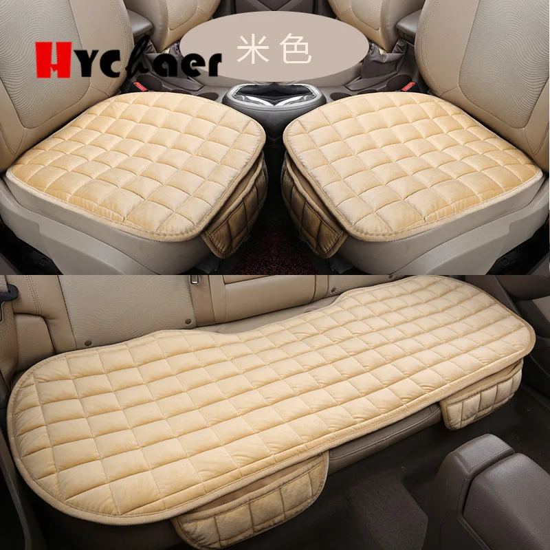 3в1 чехол для сиденья автомобиля универсальный набор подходит для большинства автомобилей бархатная ткань подушка для сиденья автомобиля дышащая сохраняющая тепло аксессуары для стайлинга автомобиля