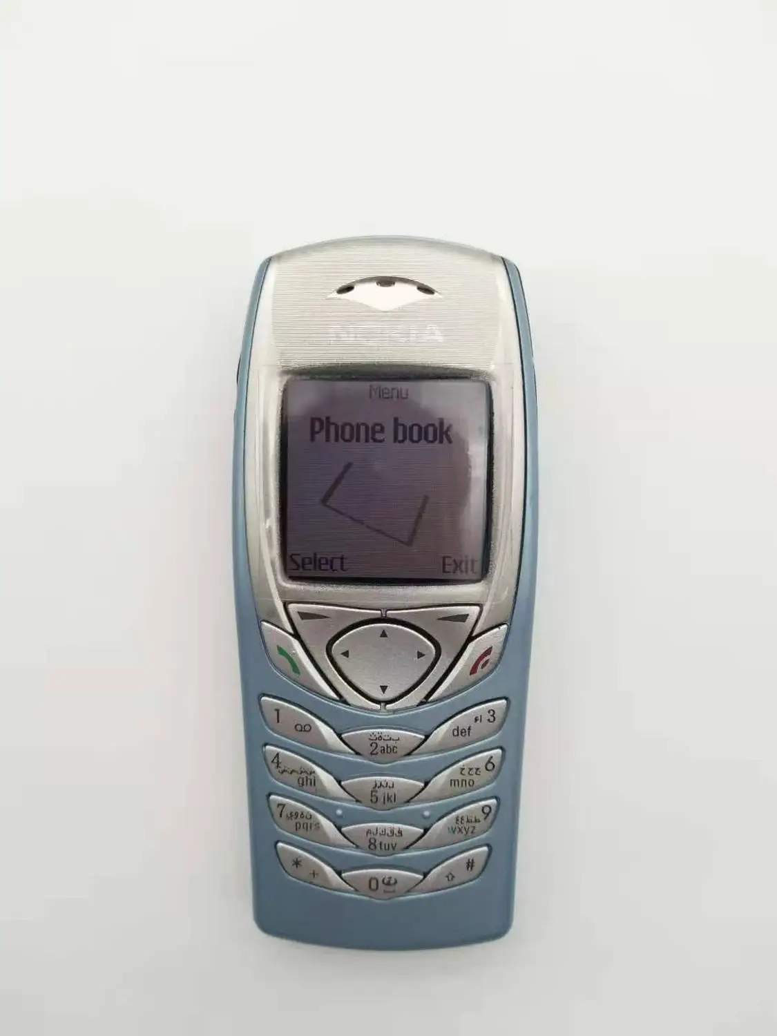 light blue Разблокированный NOKIA 6100 дешевый GSM мобильный телефон Поддержка Многоязычный язык Восстановленный - Цвет: light blue