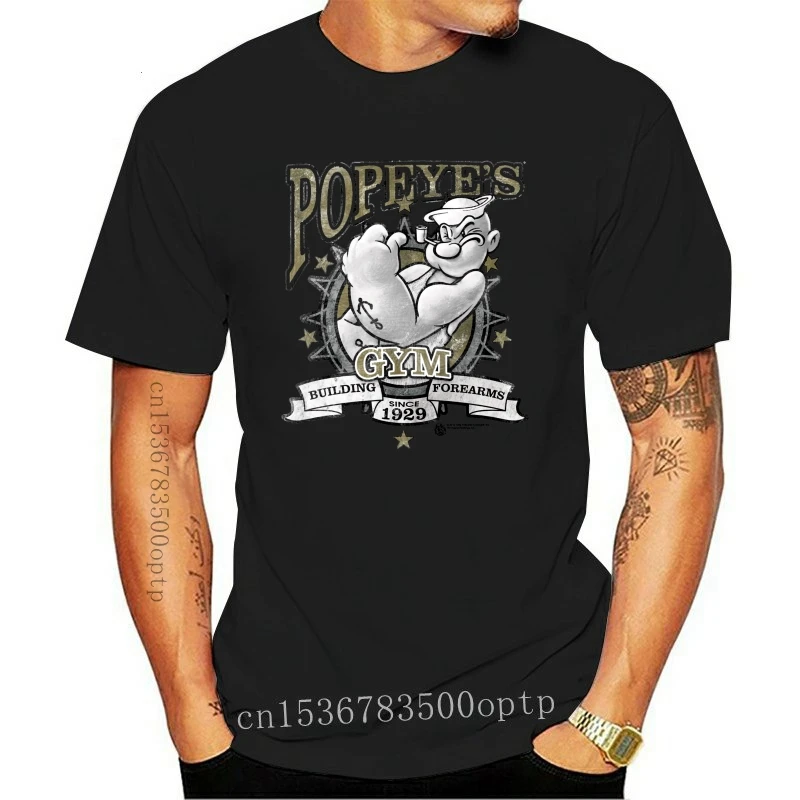 New Popeyes Gym Building Avambracci Dal 1929 T-Shirt Per Adulti Con Licenza Tutte Le Taglie T-Shirt In Cotone Personalizza