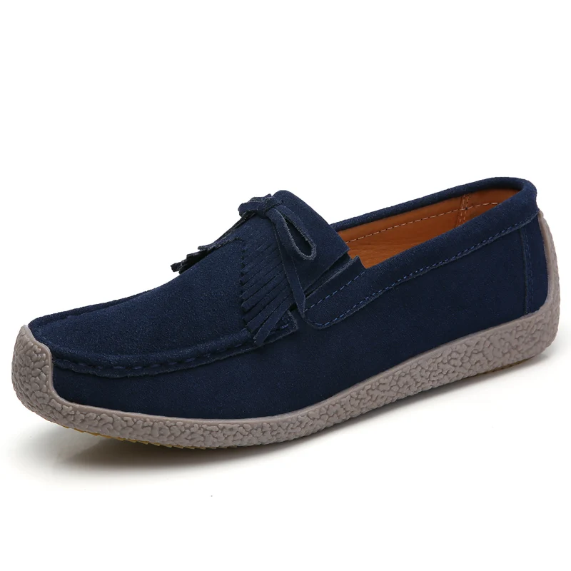 tassel genuine leather shoes women italian fashion vulcanized loafers elegant dress ladies casual flats driving lady moccasins (4)