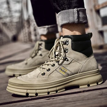 

20 Trendy Plus Size Men Boots Winter Safety Work Boots Leather Increase Thick Men Shoes Warm Plush Cottom Ankle Boots Snow Boots