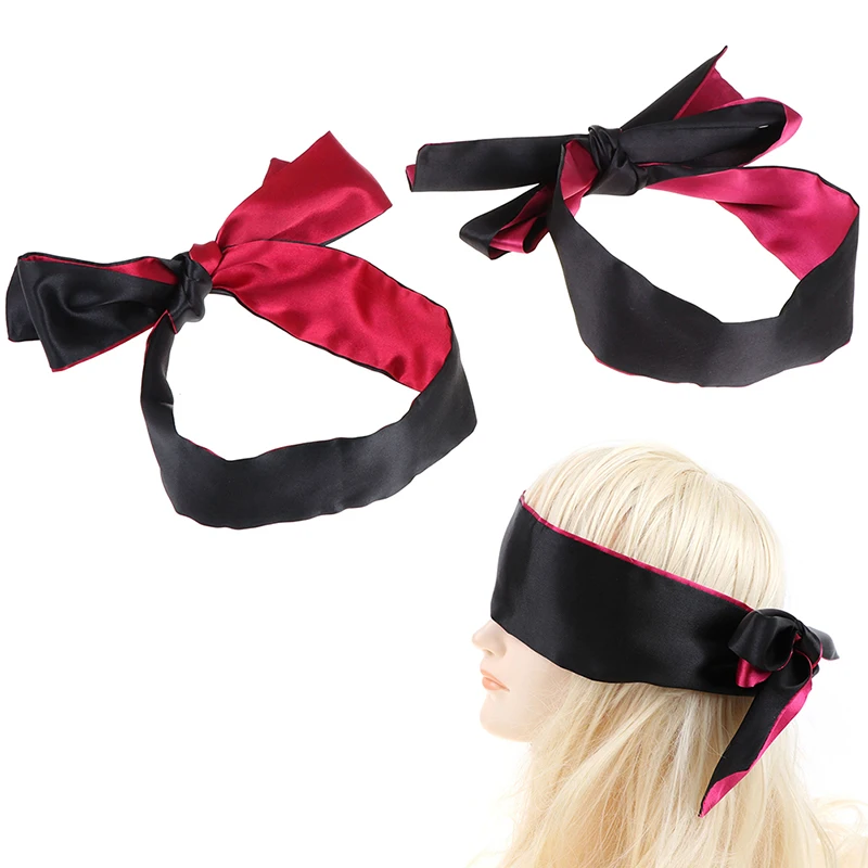 Eye Mask Party Game Sexy Pu/Soft Silk Satin Shade Blindfold Ribbon Reversible Bondage Patch Wedding Party Favor Decoration