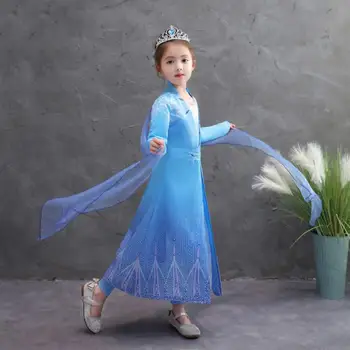

3-10 Yrs Girls Elsa 2 Queen Dress For Girl Disguise Anna Princess Dresses Baby Kids Halloween Party Gown Children Carnaval Dress