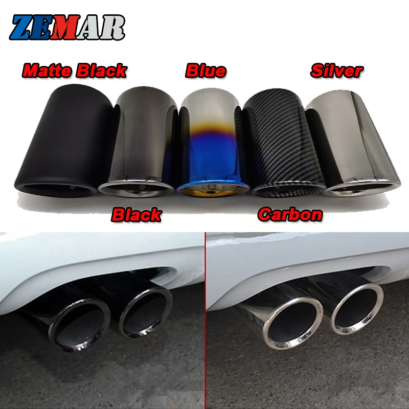 2pcs Car Exhaust Tip Muffler Pipe Cover For Audi A3 8V 8P A4 B8 A1 Q5 A5 VW Tiguan Volkswagen Passat B7 CC Auto Accessories