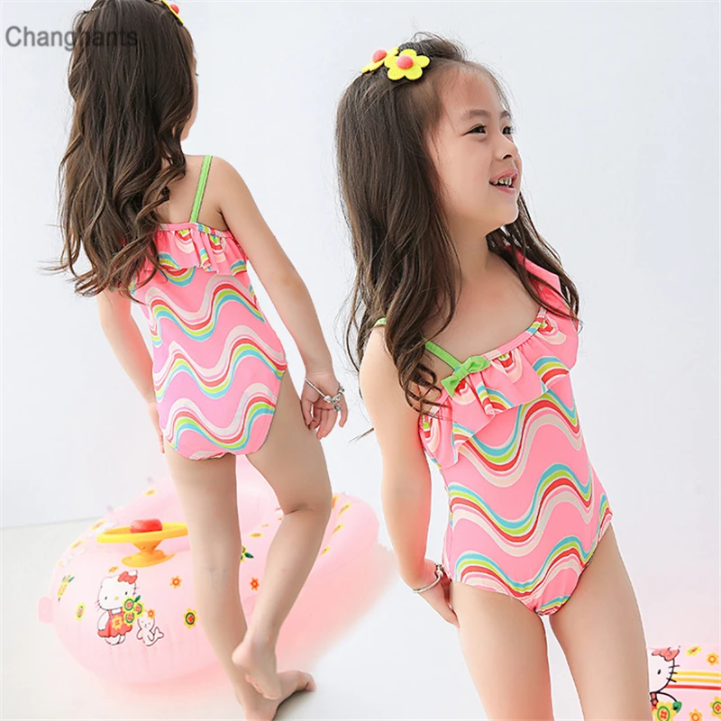 Baby Kid Girls One-Pieces Swimwear Halter Strap Ruffles Swimsuit Beachwear Bathing Suit